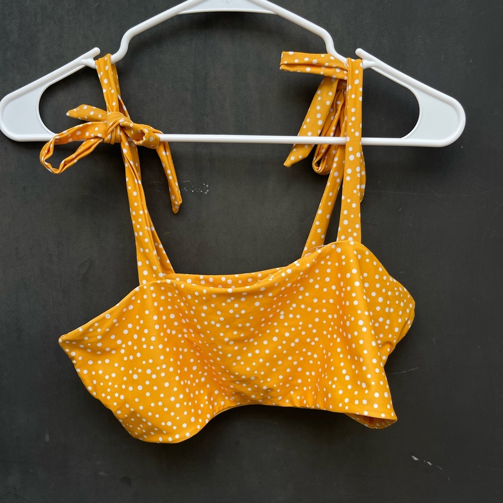 Shein Yellow Polka Dot Bikini Set - High Waisted Bottoms